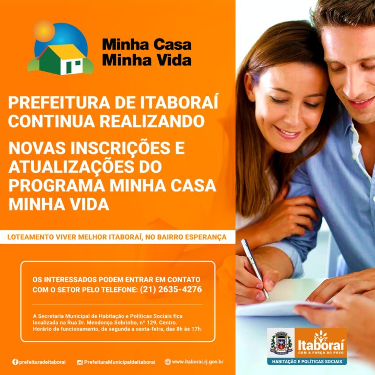 Prefeitura de Itaboraí  cadastra para inscrição e atualizações do Programa ‘Minha Casa, Minha Vida’