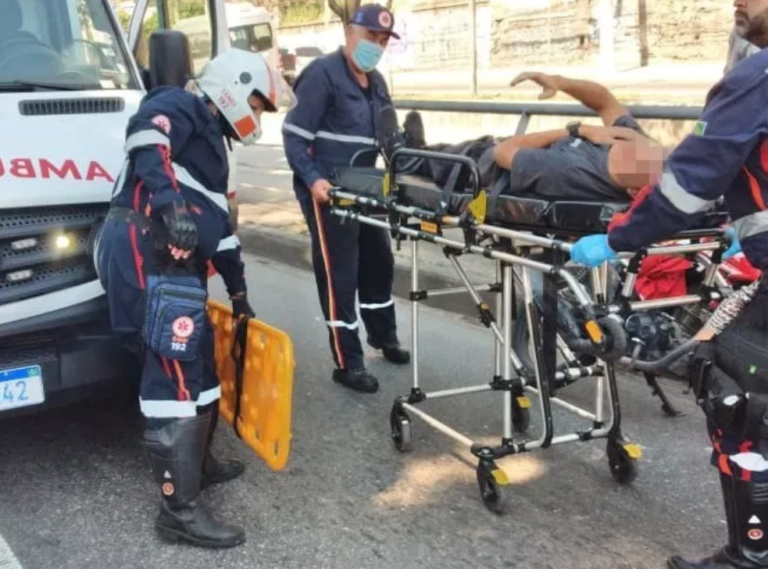 Acidente deixa motociclista ferido na Alameda São Boaventura