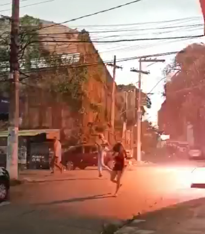 Raio atinge árvore que cai em cima de muro em Nova Cidade (veja o vídeo)