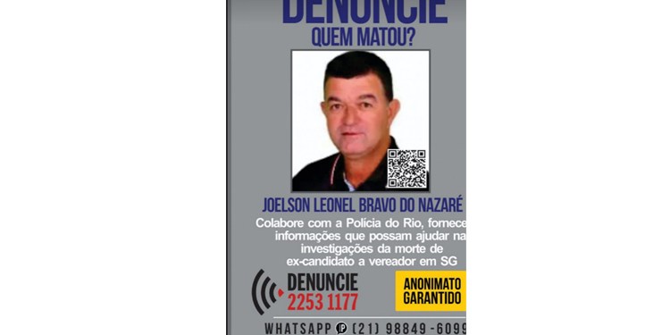 Polícia pede ajuda à população para prender assassinos de Minigel, ex-candidato a vereador em São Gonçalo
