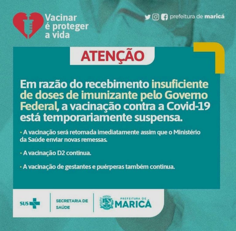 Falta vacina contra Covid-19 em São Gonçalo, Maricá e Cabo Frio