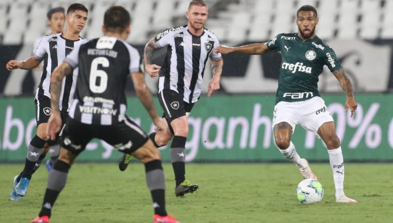 Botafogo perde para o Palmeiras e cai para 10° na tabela