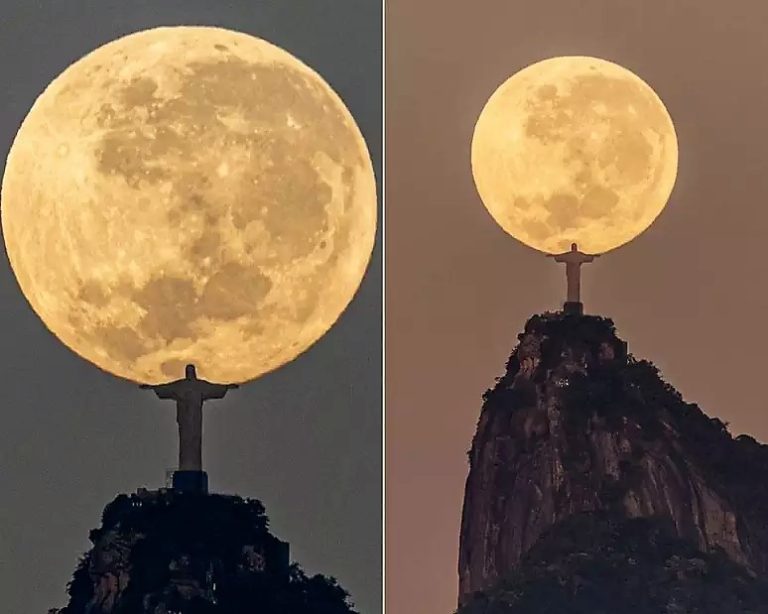 Fotógrafo niteroiense captura imagem viral do Cristo Redentor e a Lua em perfeita sintonia