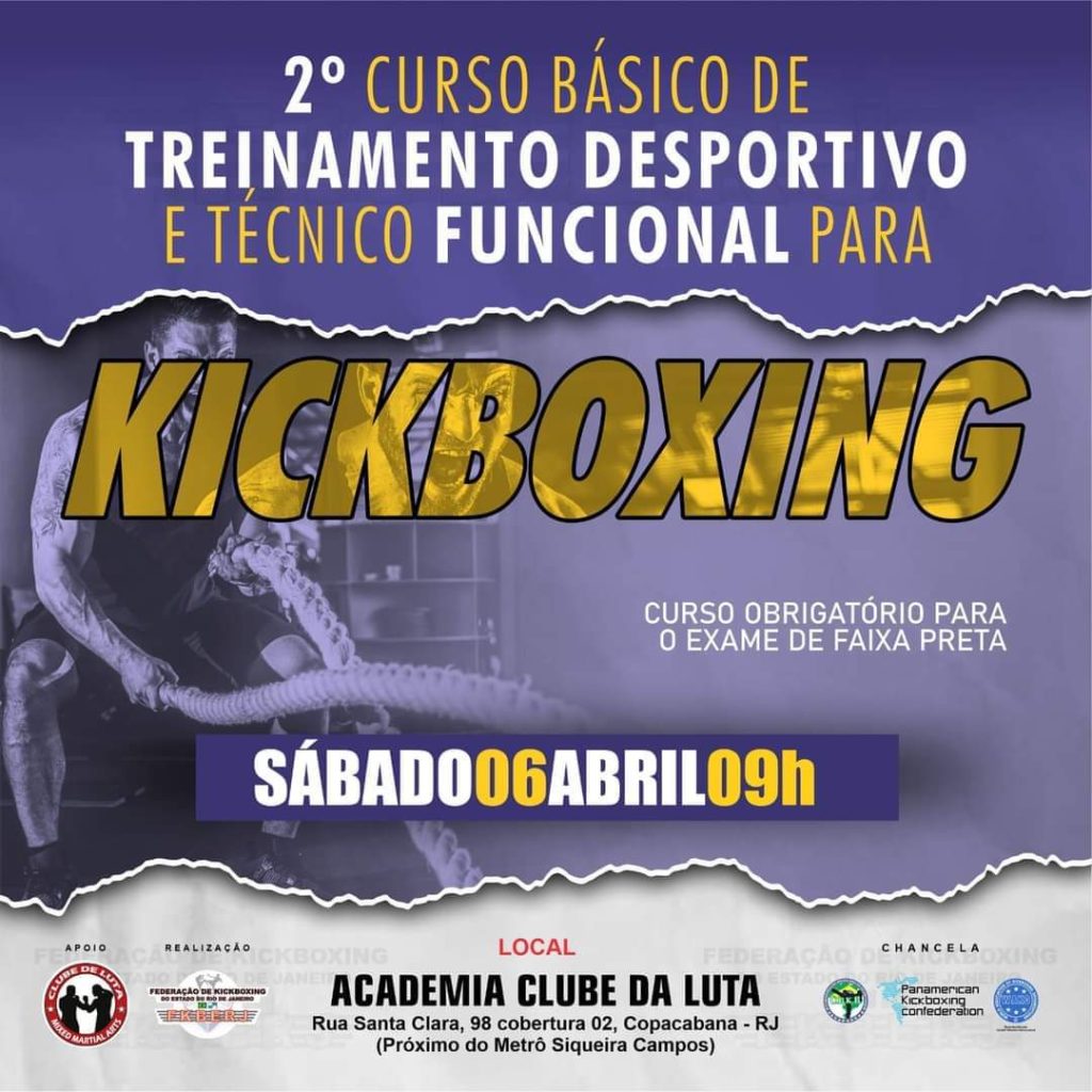 FKBERJ anuncia Curso Básico de Treinamento Desportivo e Técnico Funcional para Kickboxing