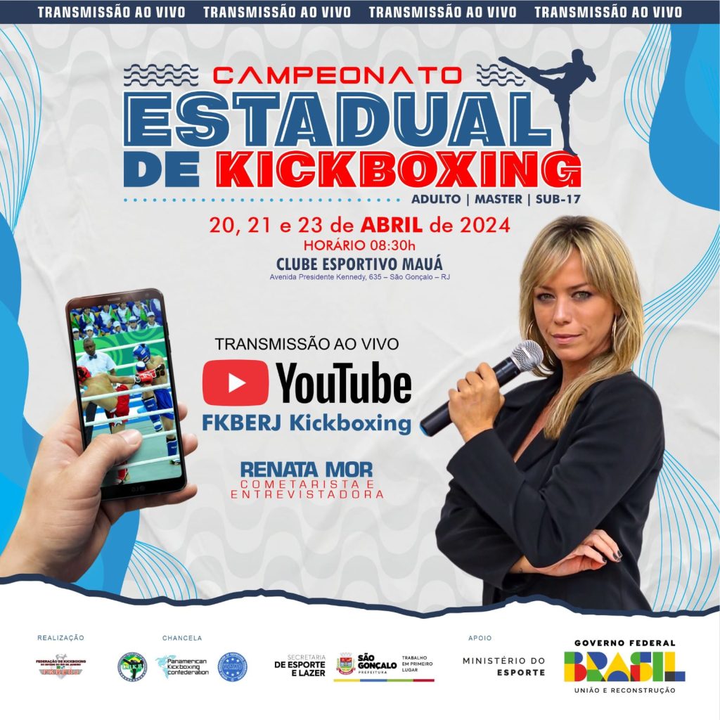 Renata Mór comandará a cobertura em tempo real do Campeonato Estadual de Kickboxing da FKBERJ em São Gonçalo