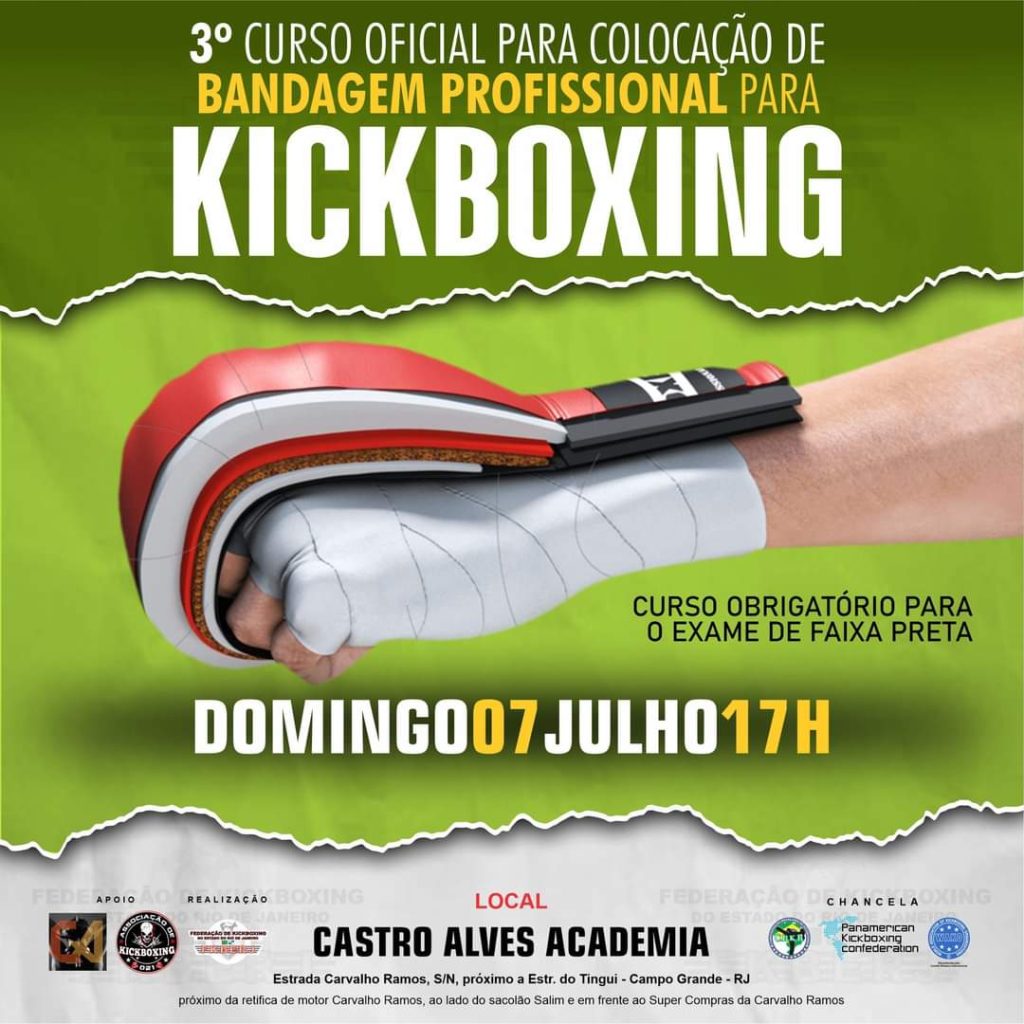 Curso Oficial para Colocação de Bandagem Profissional de Kickboxing acontece em julho no Rio de Janeiro